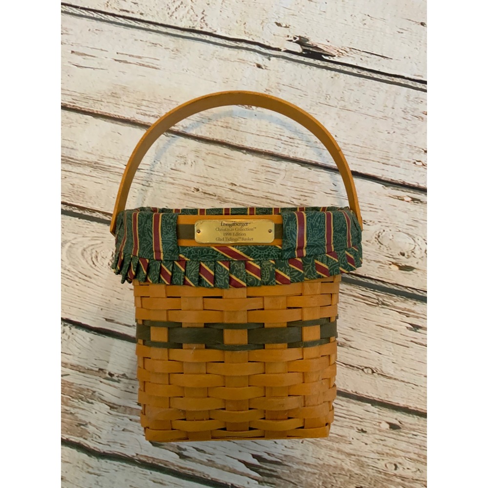 Longaberger 1998 Christmas Collection Glad Tidings Basket Liner Protector Brass